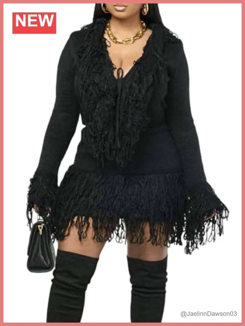 Fringe Cardigan Mini Skirt Set 2 Piece Sweater Knit Set